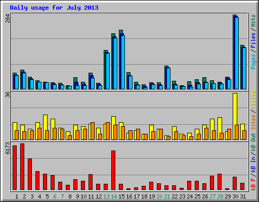 Daily usage for July 2013